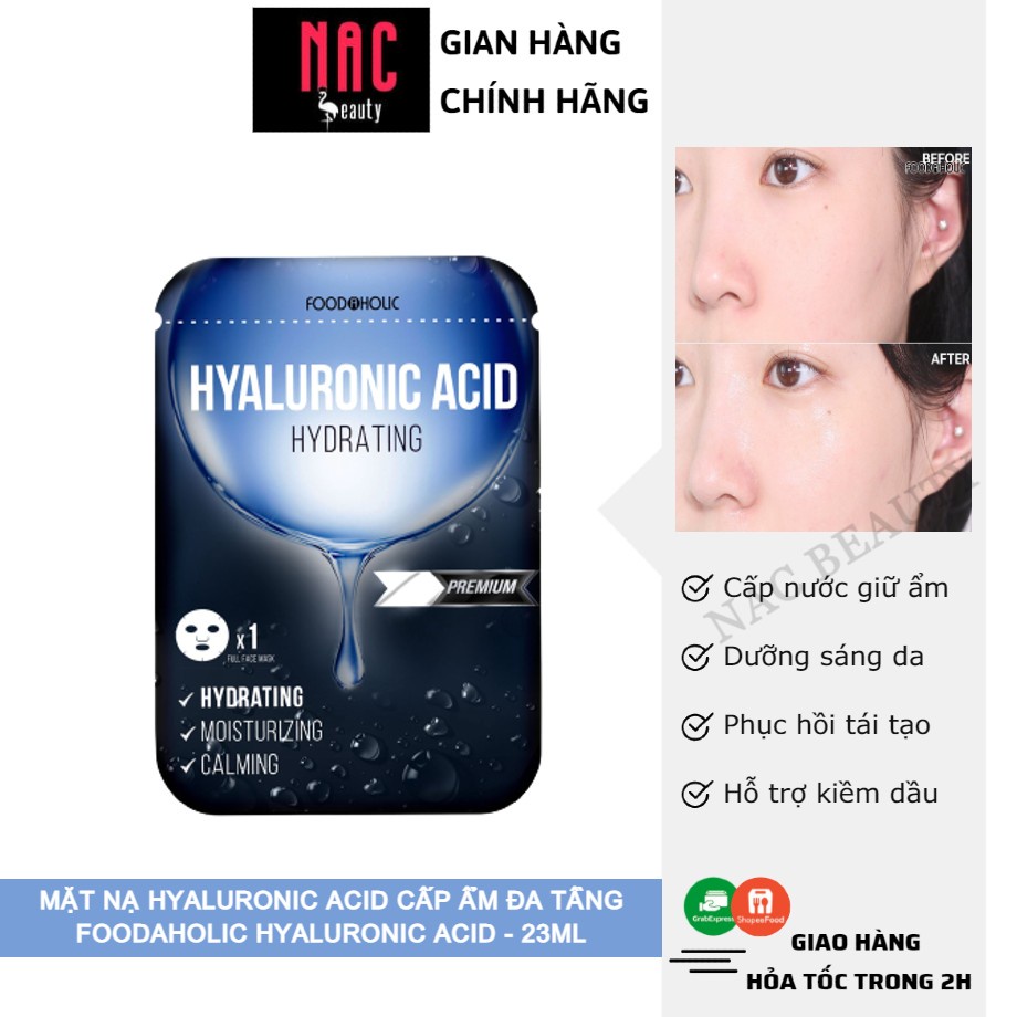 Mặt Nạ Hyaluronic Acid Cấp Ẩm Đa Tầng Foodaholic Hyaluronic Acid Hydrating Mask 23ml - NAC beauty