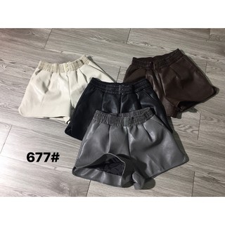 Quần Short Da 2 Cúc Mã 677 (cạp chun co giãn)