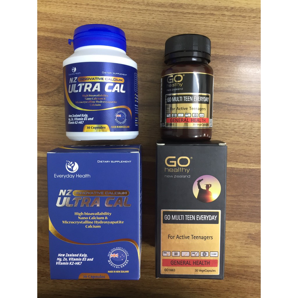 Bộ sản phẩm giúp trẻ phát triển toàn diện,đạt chiều cao tối ưu GO Multi Teen và Canxi NZ Ultra Cal