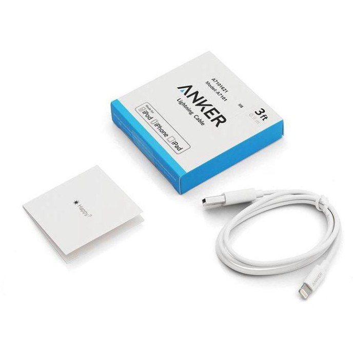 hien01 hmm Củ Sạc 2 Cổng Anker PowerPort Mini 12W - A2620 / Dây Cáp Sạc Lightning cho iphone Chuẩn MFi Anker 0.9m A7101