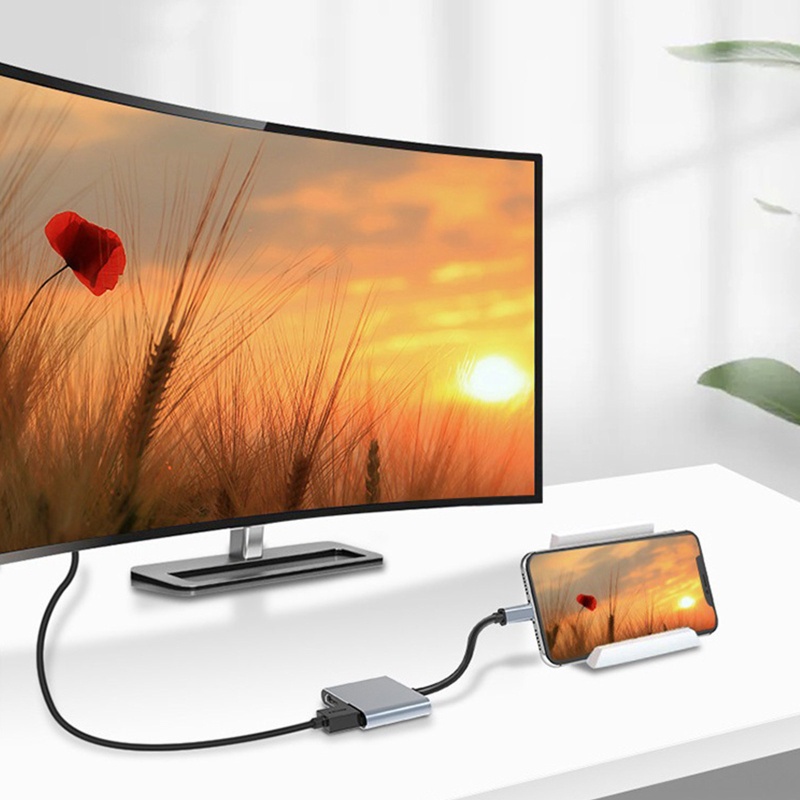 Hub Chuyển Đổi Type-C Sang HDMI-Hub 4K 30Hz 60Hz 2 Trong 1 Độ Nét Cao