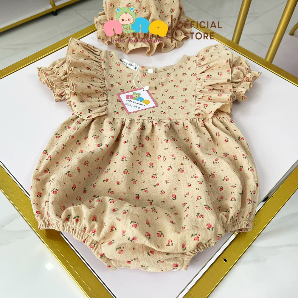 Body sơ sinh bé gái Nina Kids Boutique Đồ hè cho bé 0 24 tháng Bộ đầy tháng em bé gái Tặng kèm nón -Hàng thiết kế loại 1