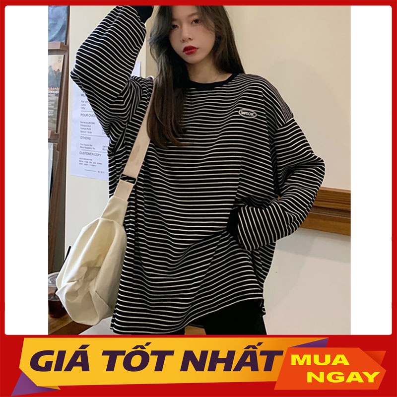 Áo Nỉ Kẻ Phom Rộng Tay Bồng M5511