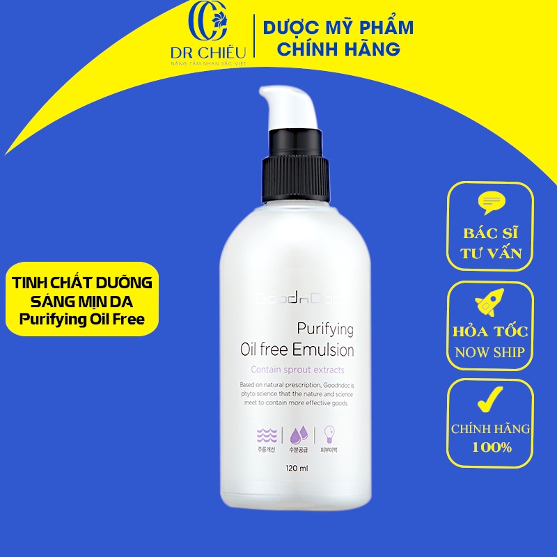 Dưỡng ẩm GoodnDoc ⚜️CHÍNH HÃNG ⚜️ Sữa dưỡng trắng da mờ thâm nám, dưỡng ẩm GoodnDoc Purifying Oil Free Emulsion