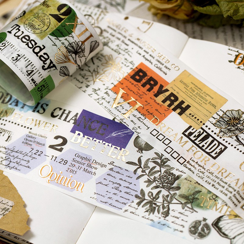 Băng dính nhũ giấy washi dạng tấm WT305