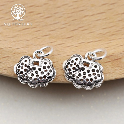 Charm bạc mặt khóa an toàn treo - NQ Jewelry