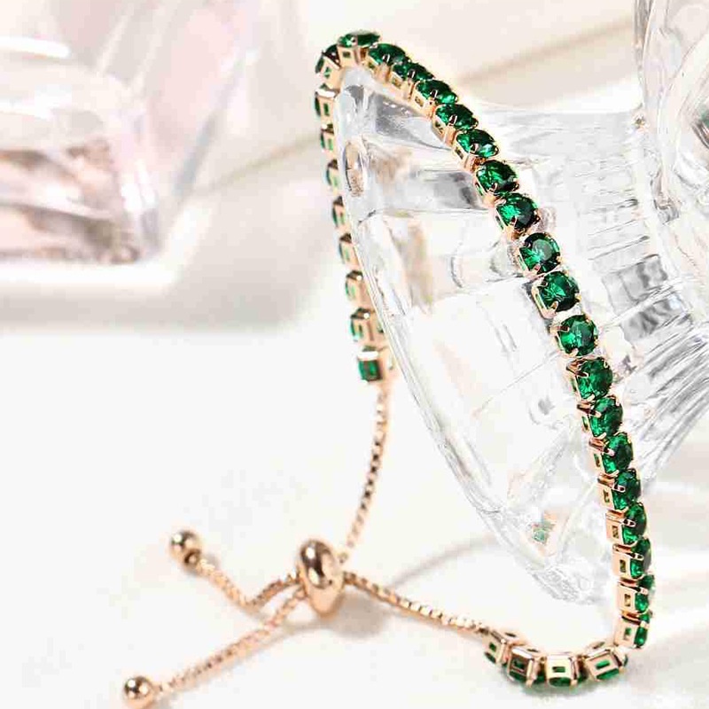 Set 4 vòng tay đính đá sang trọng có thể điều chỉnh kích thước phong cách Hàn Quốc dành cho nam và nữ