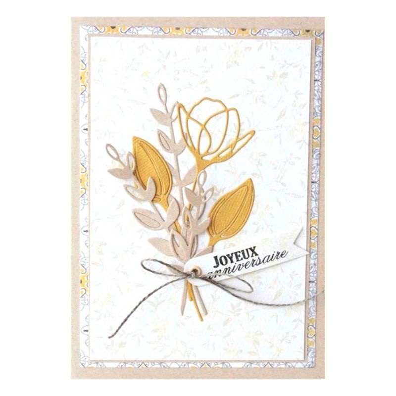 Khuôn Cắt Giấy Làm Từ Kim Loại Hình Bó Hoa Trang Trí Scrapbook