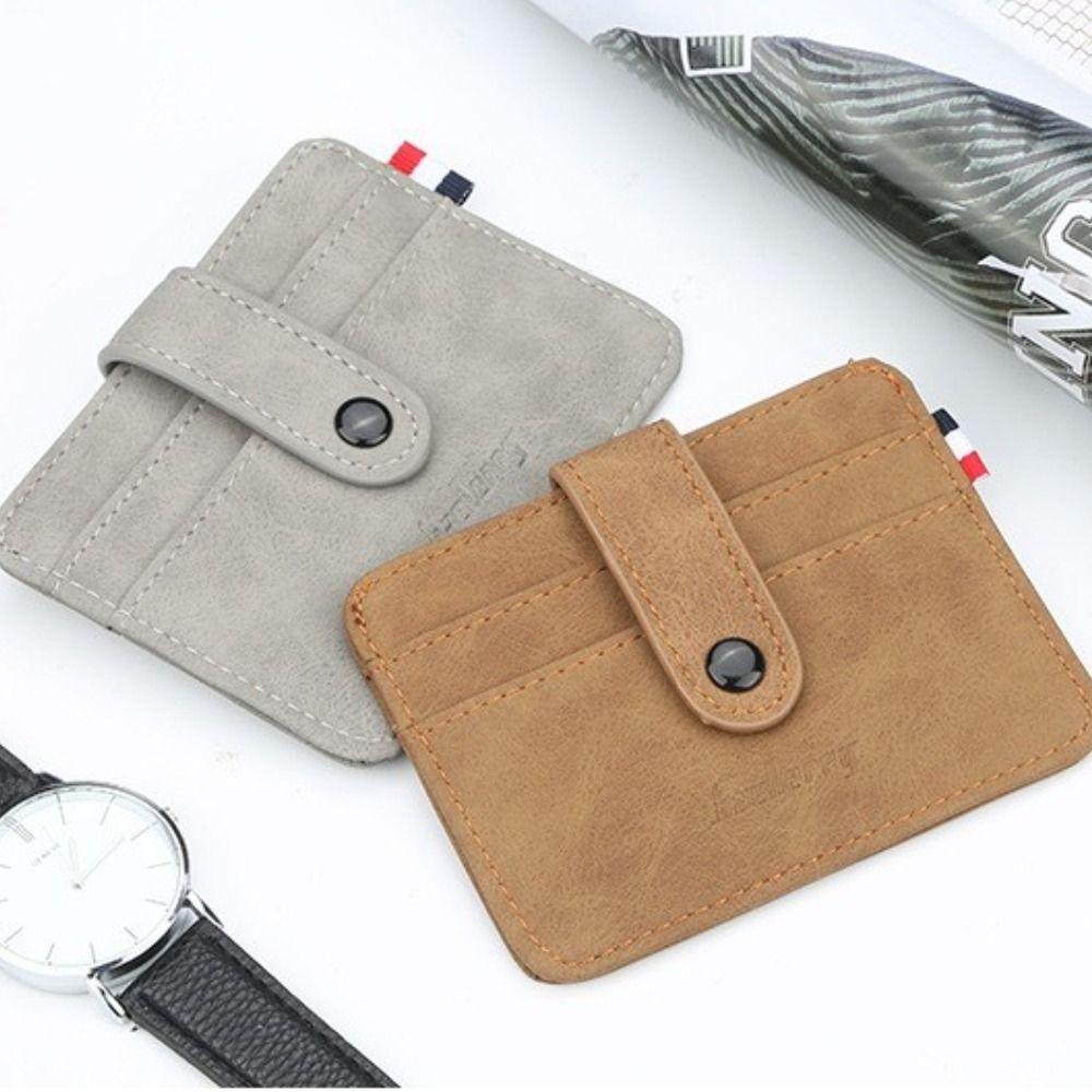Ví Ngắn Đựng Thẻ Nhiều Ngăn Có Khóa Cài Kiểu Retro Cho Nam