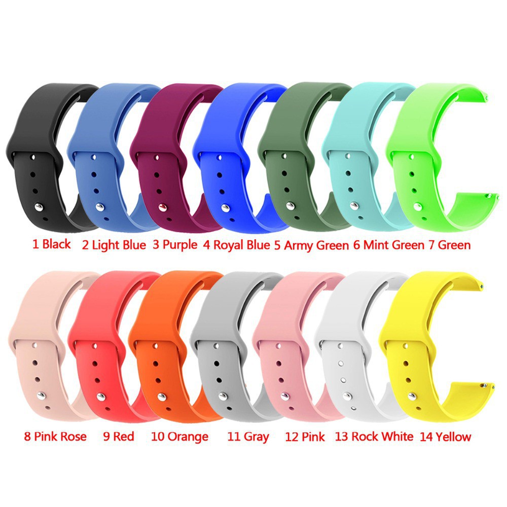 20 22mm Silicone Sport strap Huawei watch GT Samsung Galaxy S2 S3 Frontier Classic watch band