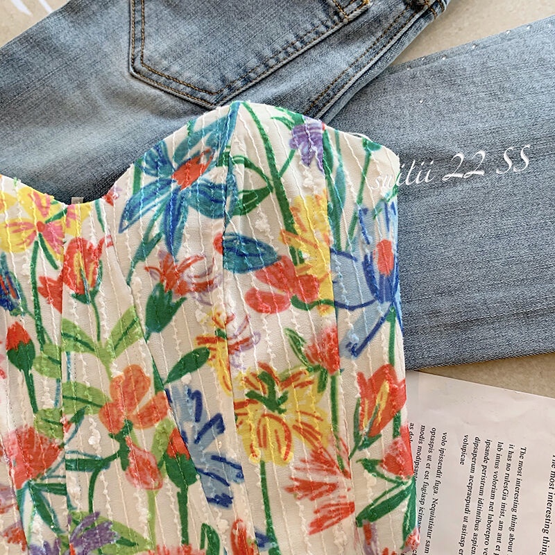 Áo Hai Dây Họa Tiết Hoa Thời Trang Mùa Hè Cho Nữ