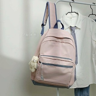 Balo basic, balo trơn dây kéo viền màu