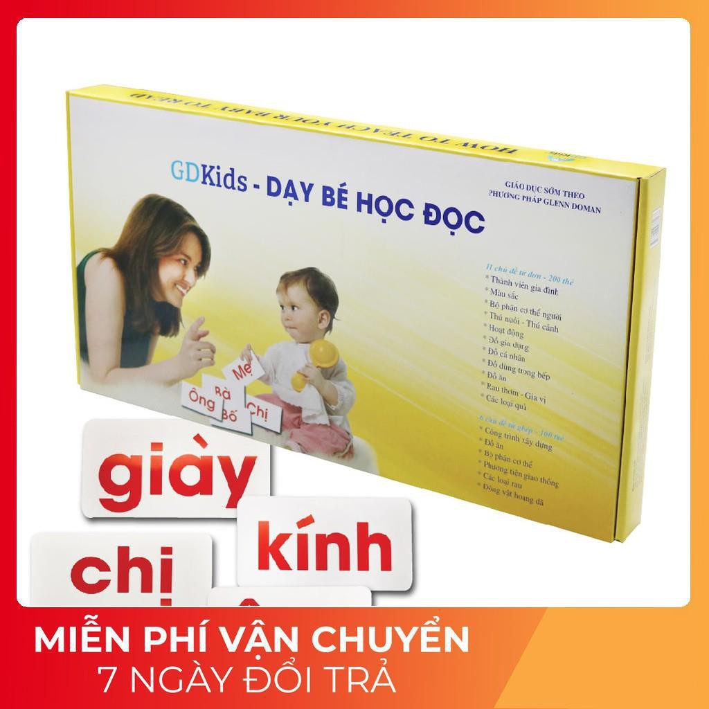 Thẻ  Học Đọc Tiếng Việt  300 Thẻ GDKIDS Chuẩn Glenn Doman Flash Card Thẻ Học Thông Minh Cho Bé- tặng app song ngữ