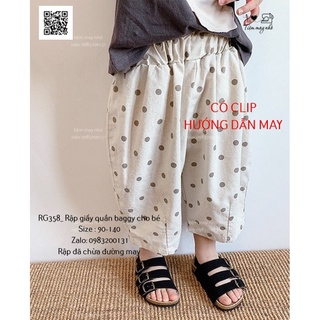RG358_Rập giấy may quần baggy trẻ em