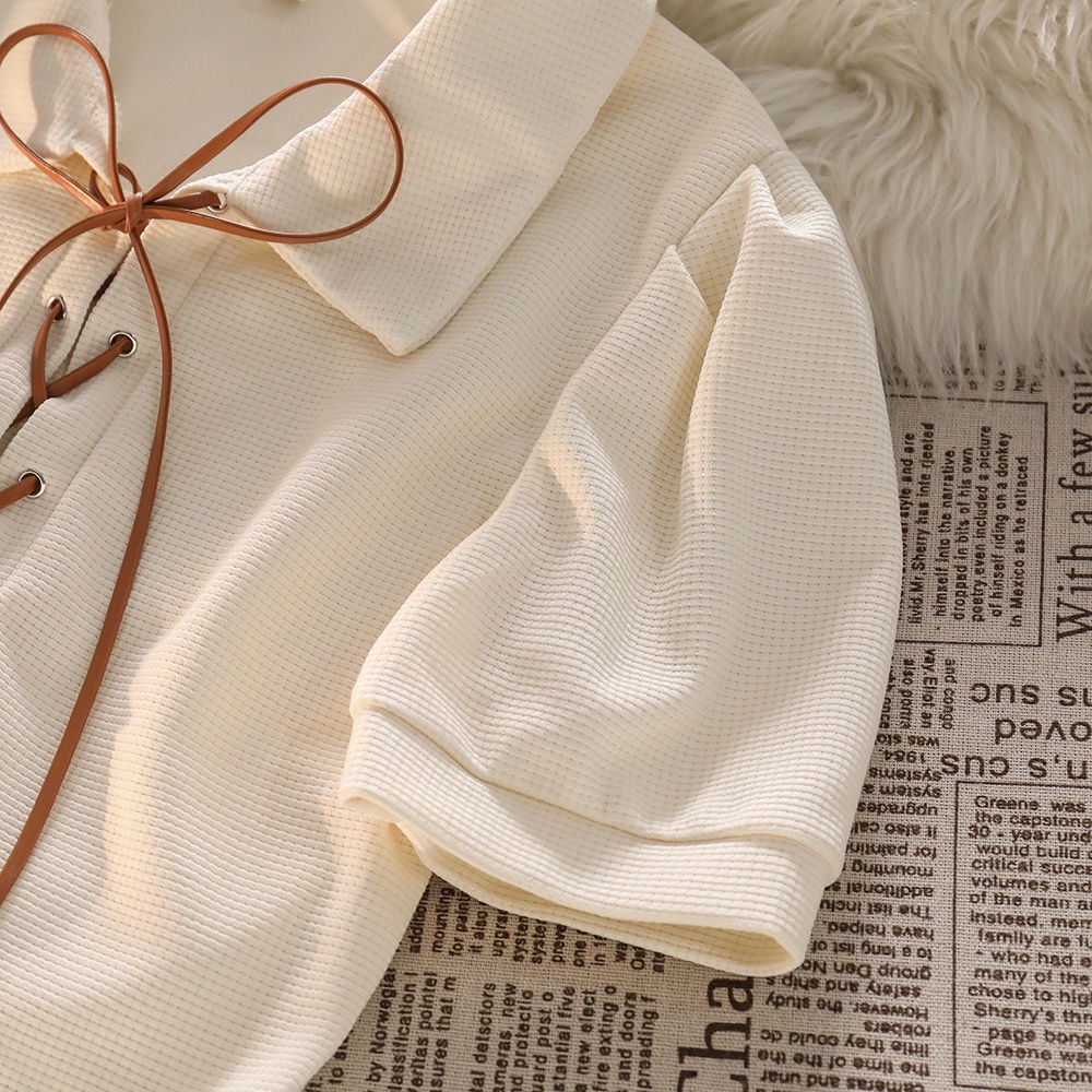 COZOK Bộ Áo Ngắn Tay + Chân Váy Xếp Ly Xinh Xắn Dành Cho Nữ