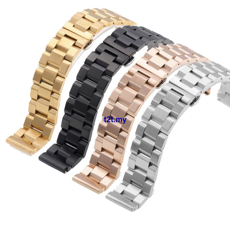 Dây Đeo Đồng Hồ Bằng Thép Mạ Vàng Hồng 18 20 22 24mm