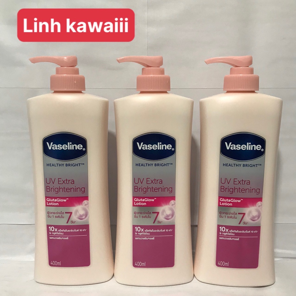 Sữa Dưỡng Thể Trắng Hồng Vaseline UV Lightening 10X Thái Lan 400ml (Vasalin Vaselin)