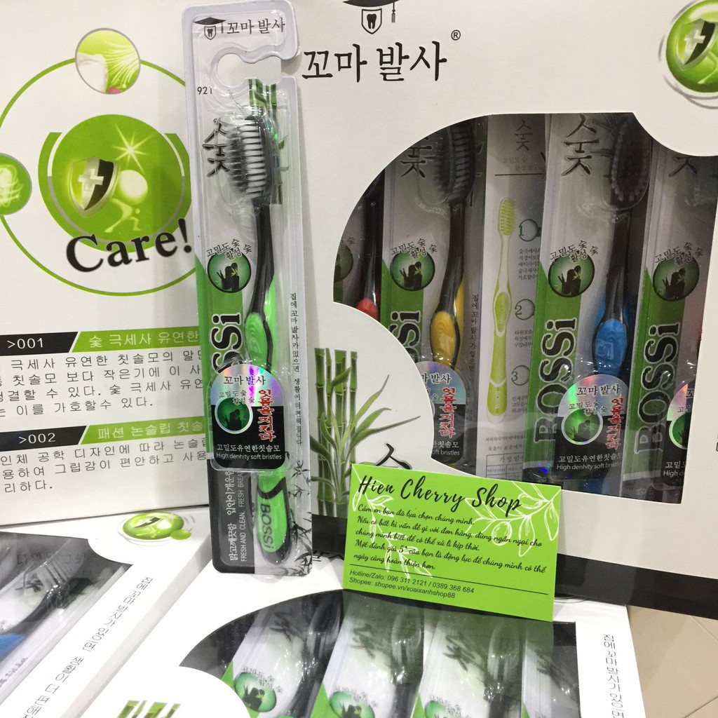 [Bộ 02 Chiếc] Bàn chải đánh răng than tre hoạt tính - Bossi 921 - Công nghệ Hàn Quốc