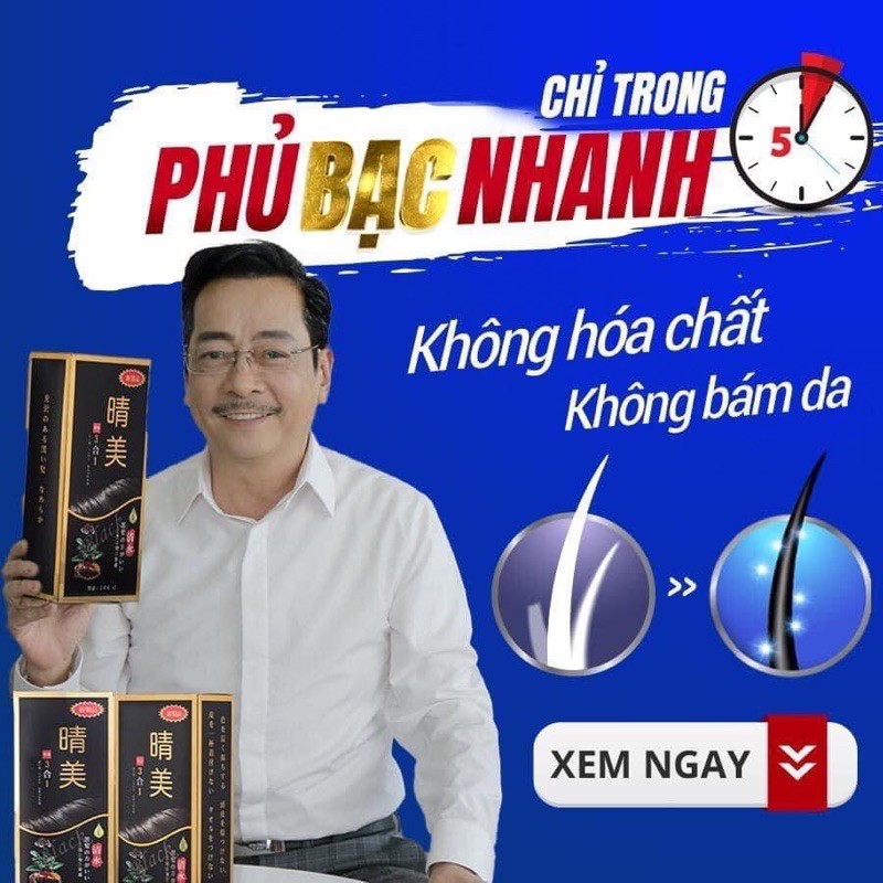 ✅Dầu gội nhuộm phủ bạc tóc Komi Nhật [Hàng Chính Hãng]