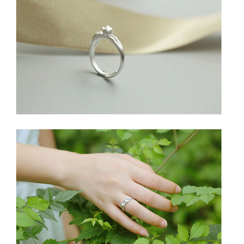 Nhẫn mèo Hàn Quốc N65 (tặng vòng tay chỉ đỏ may mắn)