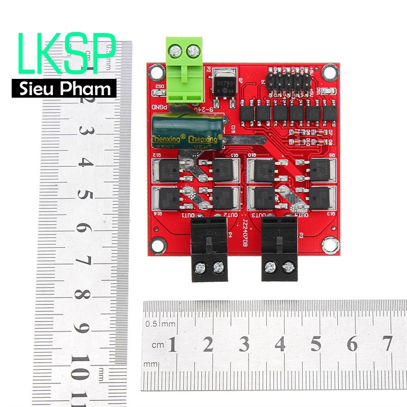 Mạch Điều Khiển Tốc Độ Động Cơ - 2 cầu H - 2x160W 12v 24V 7A