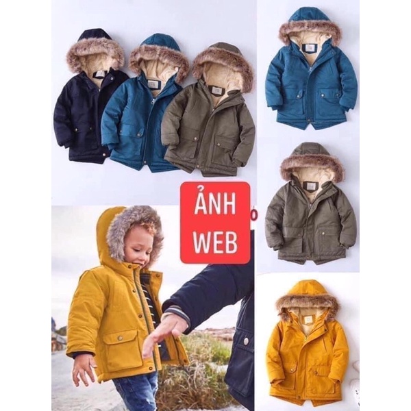 Gom sale- Áo parka bé mũ lông hàng Quảng Châu cao cấp dày dặn chuẩn ảnh