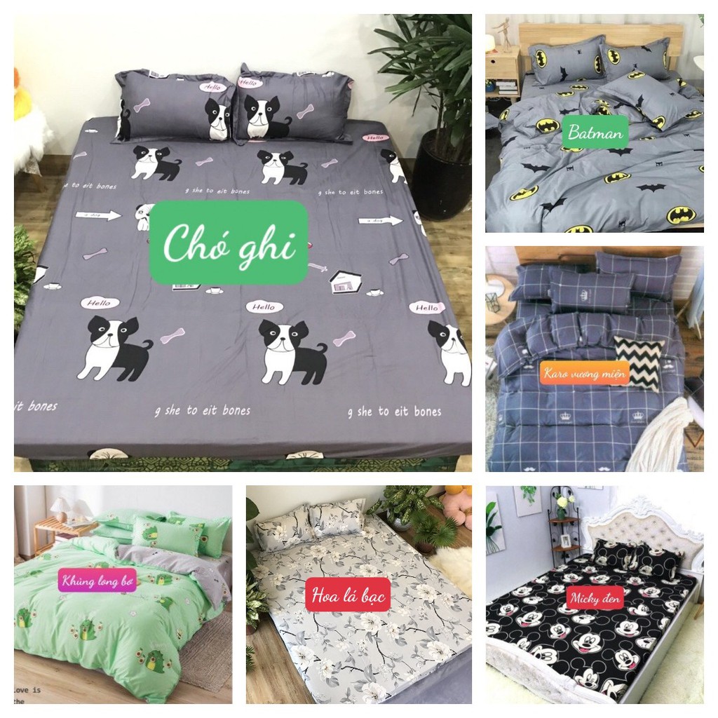 Ga trải giường cotton poly 1M6 tam giác ghi