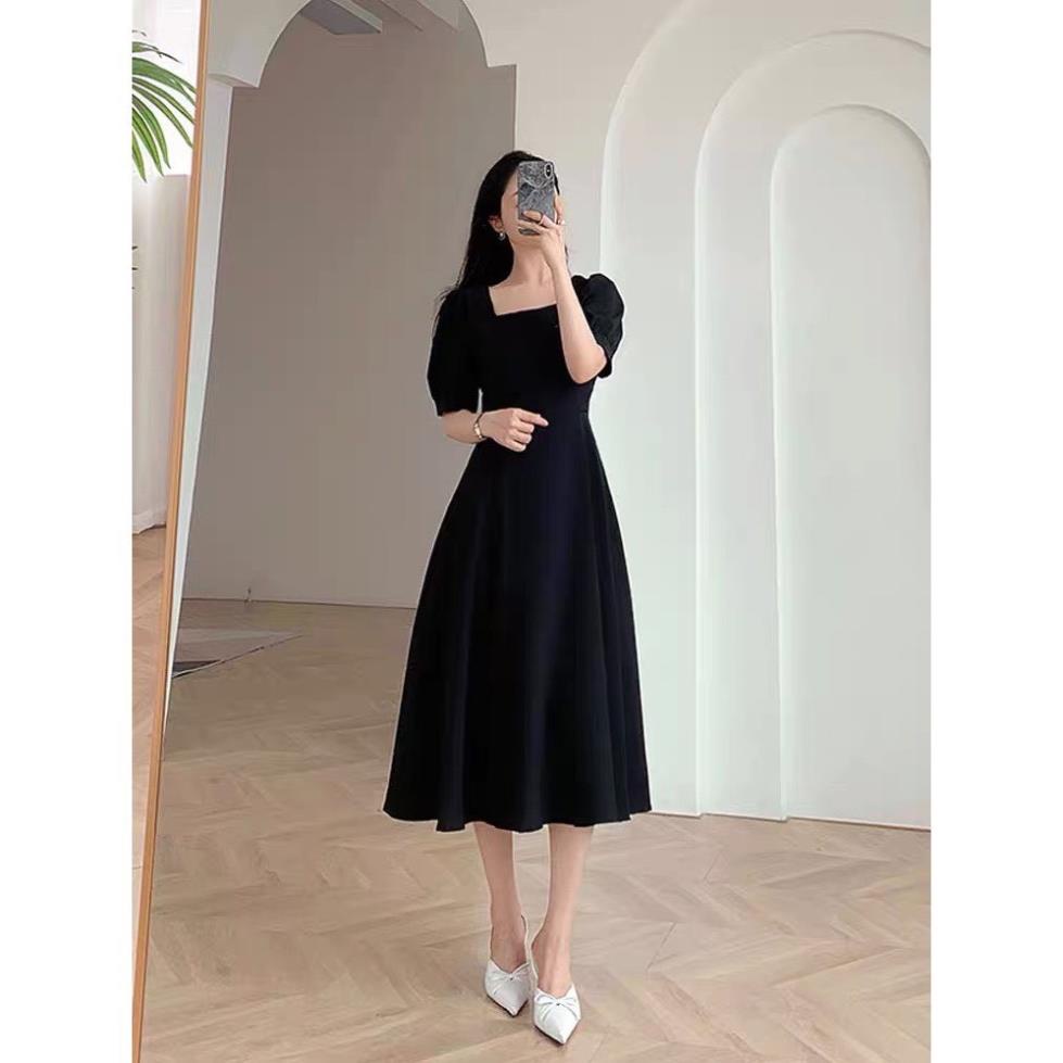 Váy Dự Tiệc Cưới Sang Trọng SANMAY Đầm Cổ Vuông Ôm Body Đi Công Sở Cao Cấp Thiết Kế Hàn Quốc Đen Đỏ Trắng Nâu VD002 ! -
