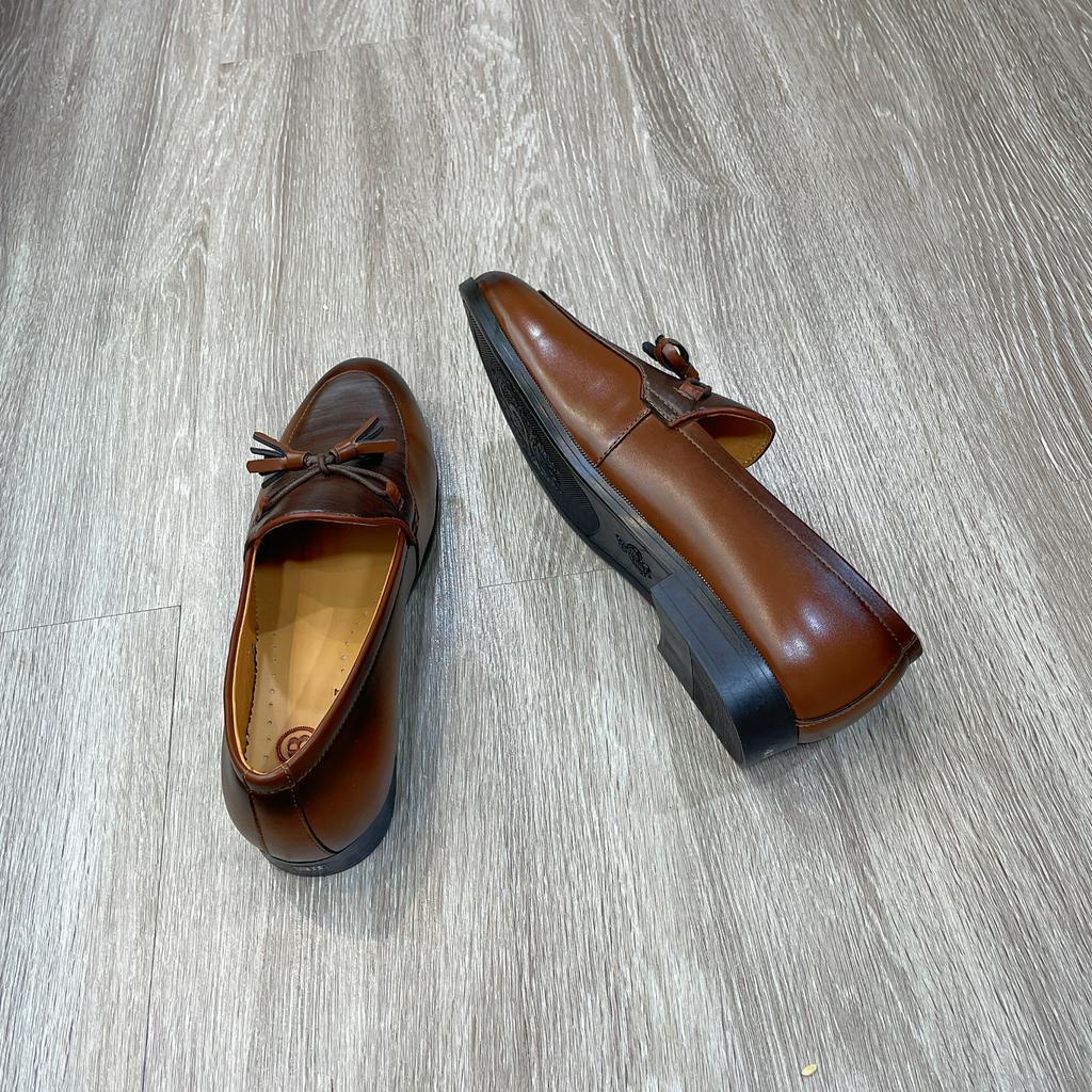 Giày lười da nam 2 màu nâu đen buộc nơ đế cao su giày dior da nam công sở full size 38 43: