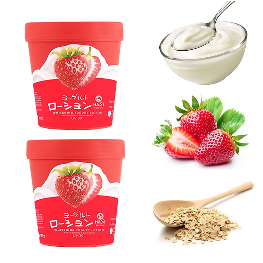 Dưỡng Thể Trắng Da Yogurt & Trái Cây UV30 HaSi Kokeshi 180g