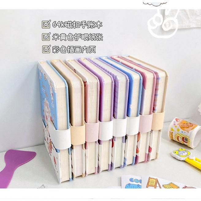 Sổ tay nhật ký 112 trang nam châm hình gấu thỏ dễ thương đa màu sắc  SNKA6 - giao ngẫu nhiên
