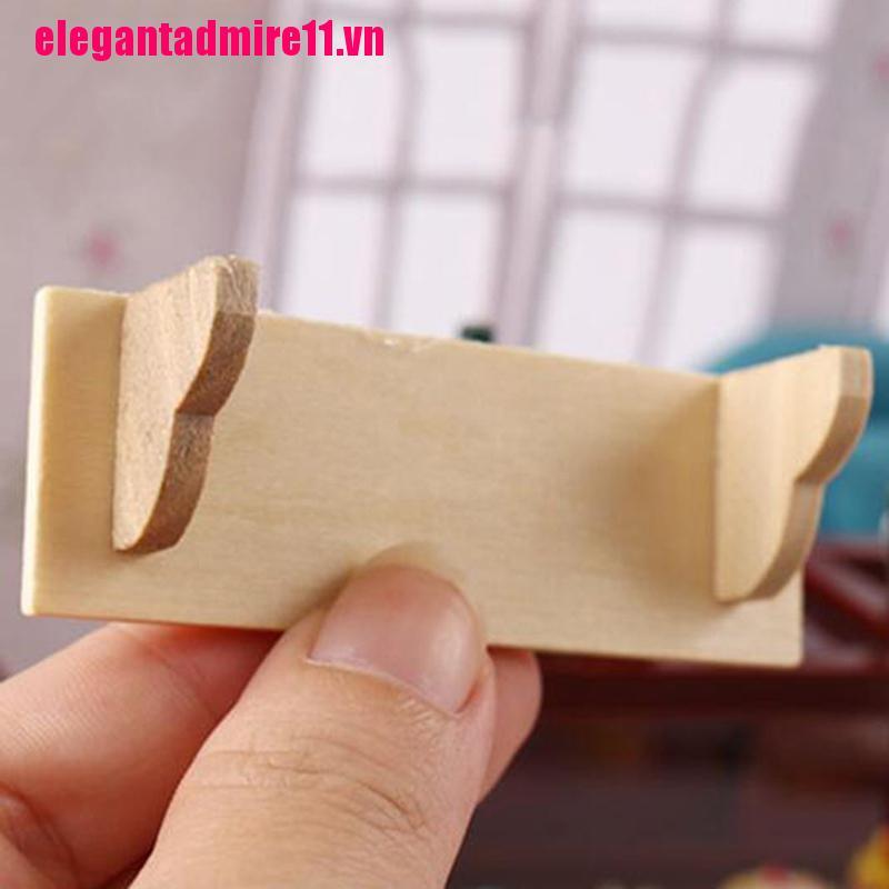 ELE 1:12 Doll House Miniature Wood Wall Shelf Model Furniture Accessories