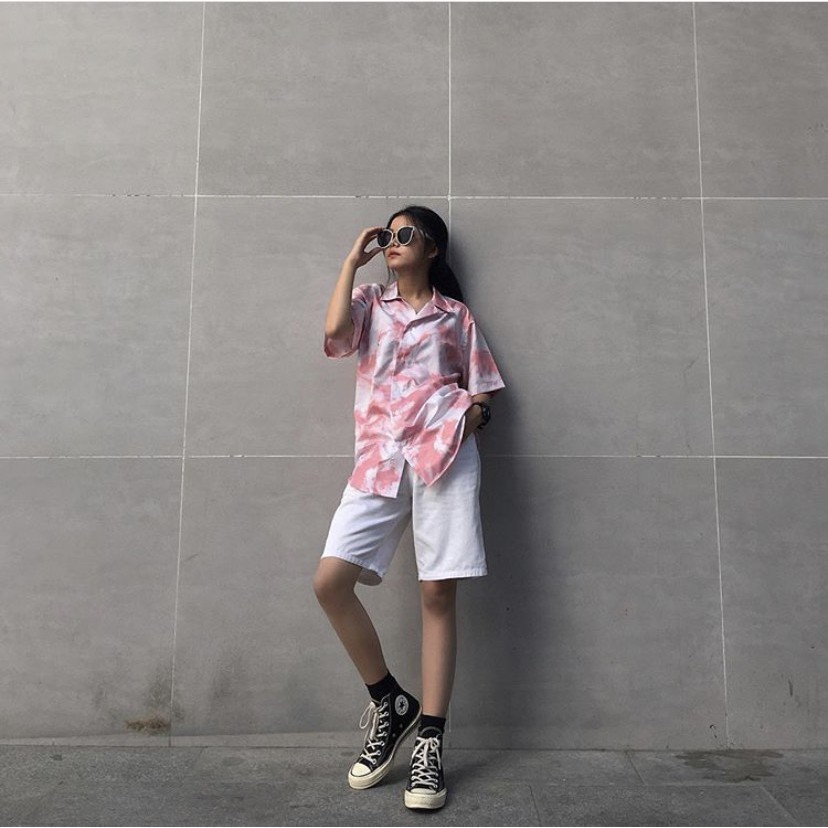 Áo sơ mi tay ngắn Vân Mây Cloud mede nam nữ Tay Ngắn [ Form UNISEX ] | BigBuy360 - bigbuy360.vn