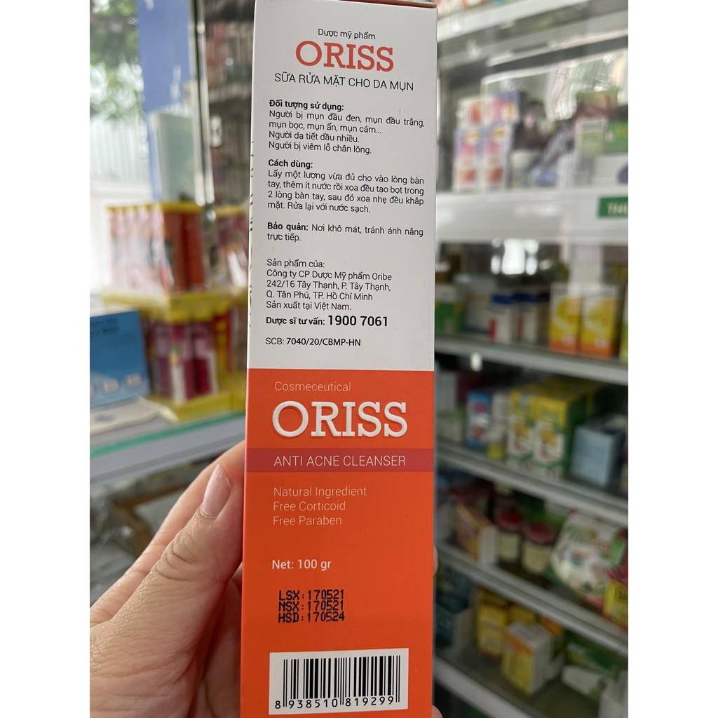 Sữa rửa mặt Oriss tuýp 100g - Làm sạch da, se khít lỗ chân lông, ngừa mụn, dưỡng da mềm mịn, trắng sáng
