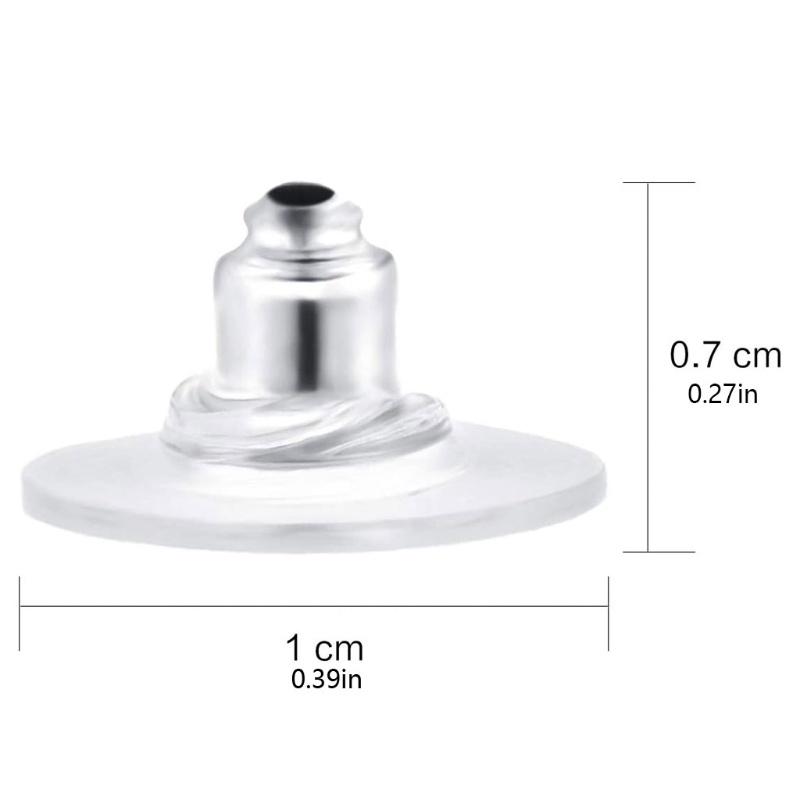 Arin Đệm Bạc Mặt Phẳng Với Bông Tai Bằng Silicon Làm Thủ Công