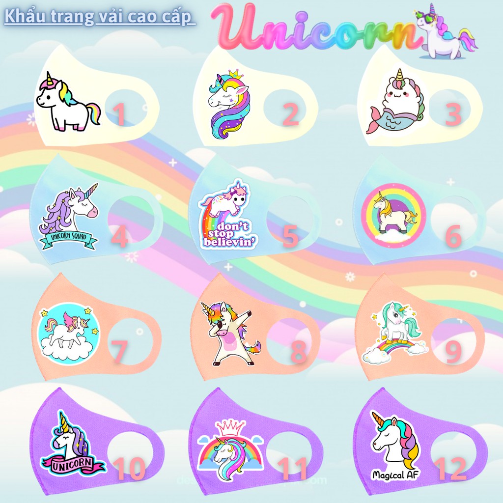 1 chiếc khẩu trang vải - Unicorn