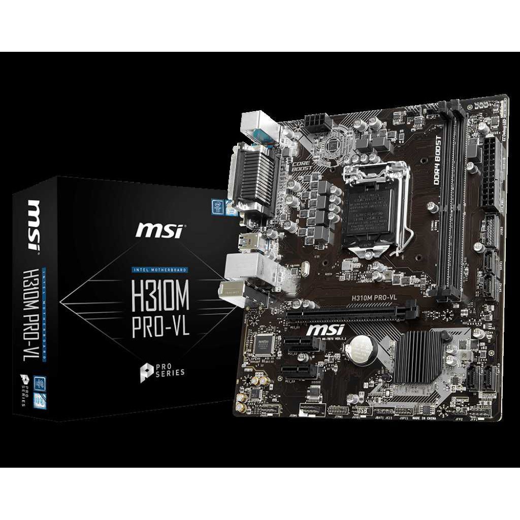 Mainboard MSI H310M PRO-VD PLUS (Intel H310, Socket 1151, m-ATX, 2 khe RAM DDR4)