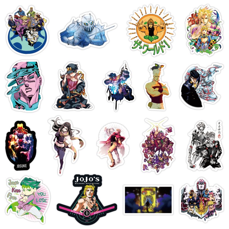 Miếng dán Sticker Anime/Manga JoJo no Kimyou na Bouken trọn bộ 100 hình - In rõ ràng sắc nét khó tróc