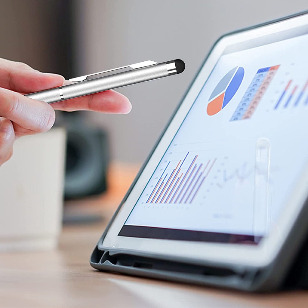 Set 1 / 10 Bút Bi Cảm Ứng Bằng Kim Loại Mini 2 Trong 1 Đa Năng Màu Sắc Ngẫu Nhiên