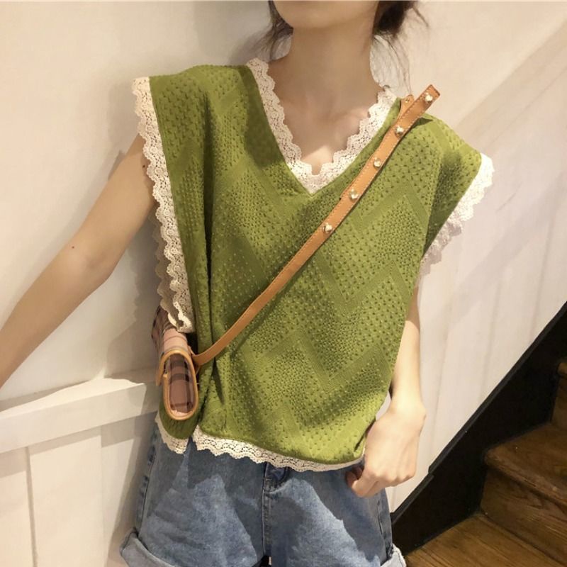 Áo Không Tay Cổ Chữ V Thiết Kế Mỏng Thời Trang Mùa Hè 2022 Phong Cách Hàn Quốc Mới