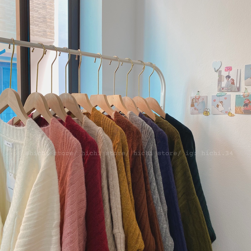 áo cadigan len khoác ngoài 10 màu dày ấm mùa đông hàn quốc hichi