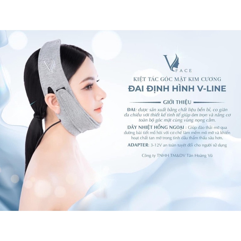 Đai định hình mặt Vline tan nọng cằm trẻ hoá vùng cổ Vface - kiệt tác góc mặt kim cương