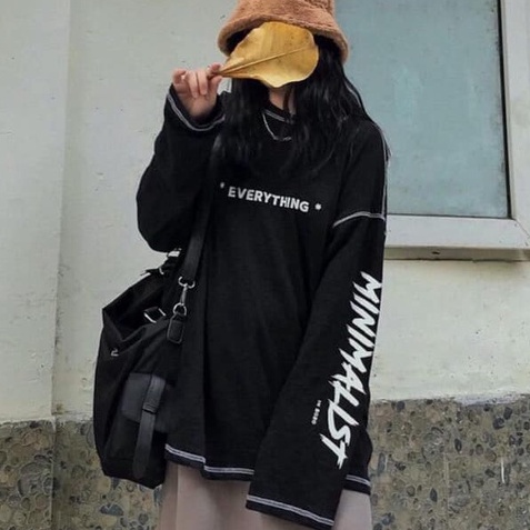 Áo khoác nỉ sweater EVERYTHING phong rộng phong cách Unisex Nam nữ ullzang hàn quốc