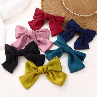Kẹp Tóc Nơ Lụa Satin Phong Cách Hàn Quốc Dành Cho Nữ