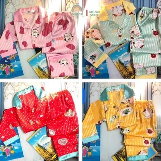 Quần áo trẻ em dài tay ,Đồ bộ pijama cho bé với chất lụa gấm mềm mại co giãn nhẹ từ (12 tháng - 10 tuổi) size 19-45kg