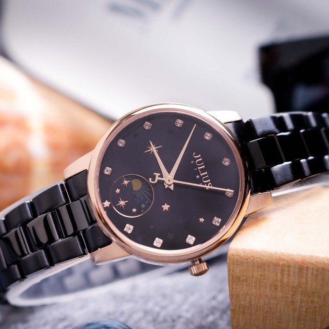 Julius Official | Đồng hồ nữ Julius  Star JS-029 kính Sapphire dây inox size 29