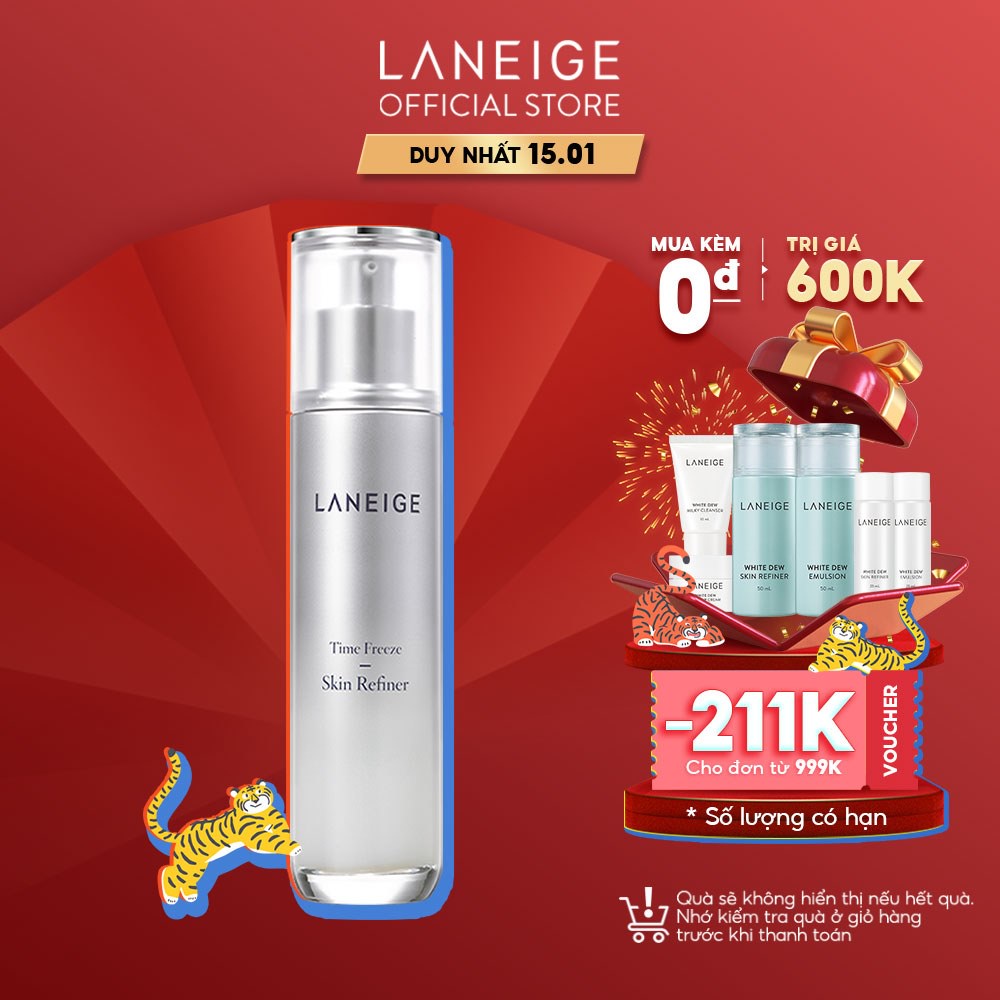 Nước cân bằng da giúp cải thiện nếp nhăn Laneige Time Freeze Skin Refiner 120ml