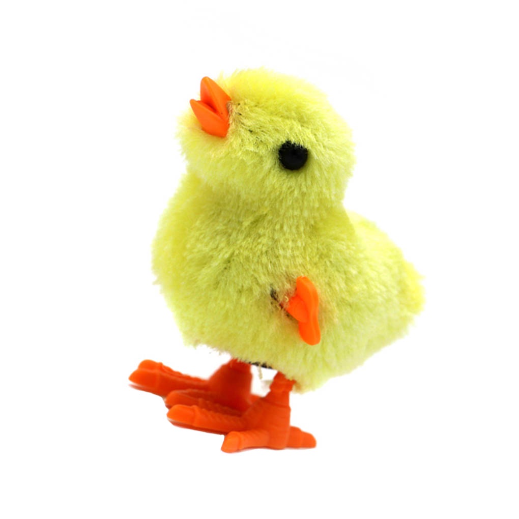 Wind-up Hopping Jumping Chicken Walking Clockwork Rooster Stuffed Plush Animal Toys[sneaky]