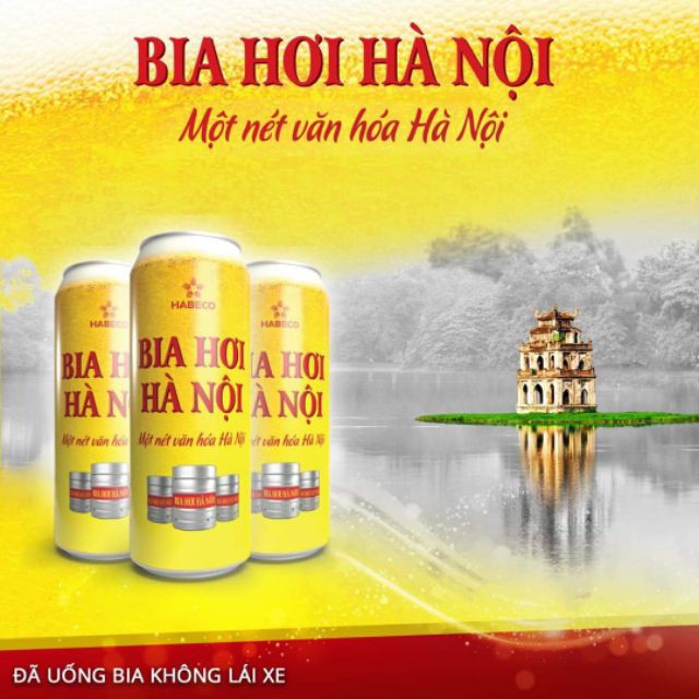 Thùng 24 Lon Bia Hơi Hà Nội Lon 500ml