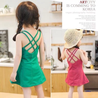 Váy dây đan lưng điệu đà cho bé gái